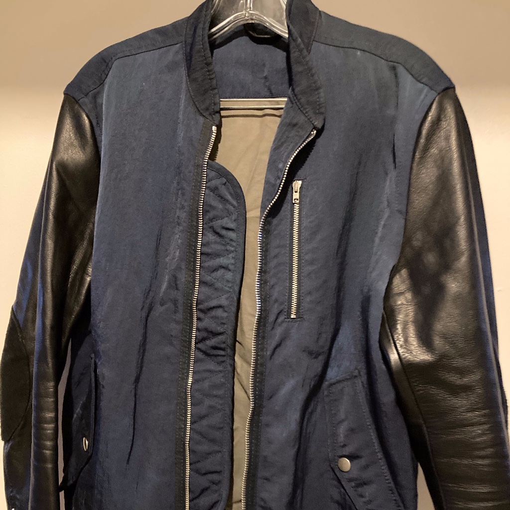 Acne Studios Bomber Jacket With Leather Sleeves Mens Small/M Or - Woman Medium